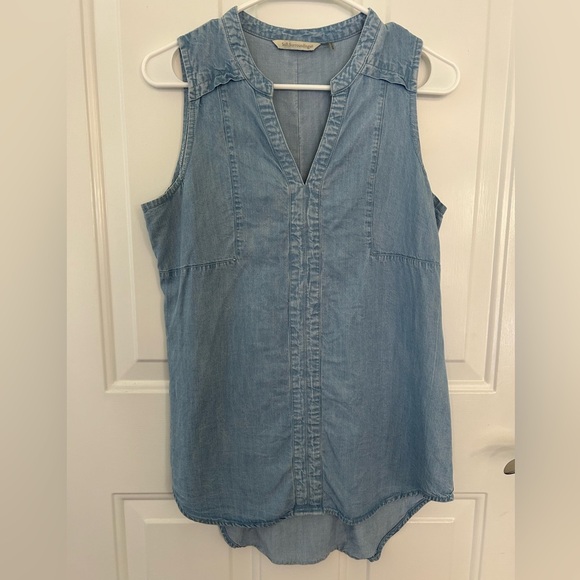 Soft Surroundings 100% Tencel Chambray Sleeveless Tunic Top Size XS - Picture 7 of 8